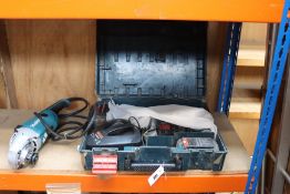 A Bosch GBH 36 V-LI hammer drill and a Makita GA9020S angle grinder (Body only, needs plug), both