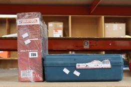 A Bosch GWS 12-125 CI Corded Angle Grinder and a boxed as new Duratool 18V Cordless Combi Drill.