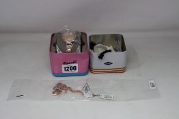 A ladies as new Fossil watch (ES3226) together with a Fossil necklace.