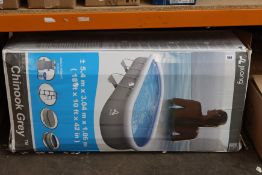 A boxed Jilong oval steel frame swimming pool in chinook grey (18ft x 10ft x 42in).