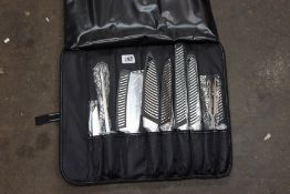 Three boxed as new Ross Henery professional Japanese style 9-piece knife sets.