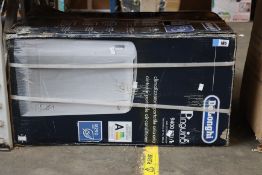 A boxed De'Longhi PAC N82 Eco real feel portable air conditioner (Needs repairs).