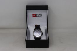 An as new Swiss Made Leica solar powered watch in black/grey.