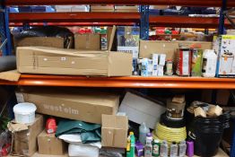 A large quantity of miscellaneous garden and related items to include an auto rewind water hose, a