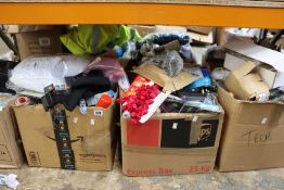 Five boxes of miscellaneous items.