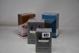 Two Paco Rabanne Invictus eau de toilette (100ml/50ml) and two Ted Baker Him/Her eau de toilette (
