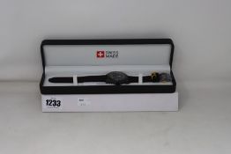 An as new Swiss Made Leica solar powered watch in black/grey.