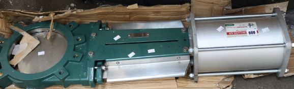 A pre-owned Tecofi VG3400 DN50 - DN250 air operated knife gate valve.