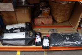 Three pairs of Newbery batting gloves in cases, two as new Newbery batting leg guards, an as new