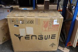 A boxed Engwie EP-2 Fat Tyre folding electric bike in black.