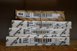 Two boxes of Denman D14 handbag styling brushes (6 items per box), one box of Denman D80L large