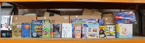 Assorted as new British film/TV novelties to include mugs, notebooks, puzzles and games from