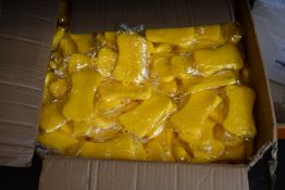 A large quantity of unbranded yellow silicone sponges (Approximately 200 items).