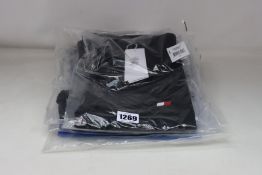 Two as new Tommy Sport long sleeve colourblock tops (S, M) and four pairs of knit long shorts (XS,