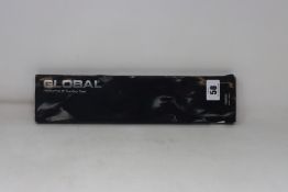 An as new Global Cromova 18 stainless steel chefs knife.