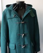 A men's as new London Tradition Martin Duffle Coat in British Racing Green (UK 40).