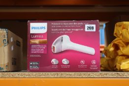 A boxed Philips Lumea Prestige IPL Hair Removal Device.