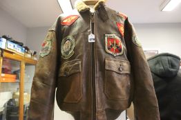 A pre-owned Avirex Limited New York leather jacket type G-1 U.S. Navy Bureau of Aeronauts Spec.