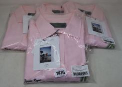 Four women's as new Desmond & Dempsey L'Oiseau Royal Embroidery Pink lounge shirts (All S).