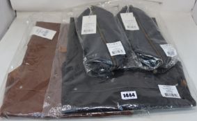 Two as new Linum Fuego leather aprons and two Linum leather Capra toiletry bags.