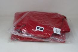 Two as new Calvin Klein long sleeved roll neck knitted midi dresses in red (S, M).