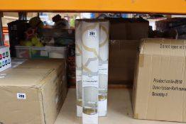 Five as new Wallpops peel and stick Nu-Wallpaper in Sausalito geometric (RRP £24 each).