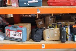 A large quantity of miscellaneous tools and related items to include a Makita 216 PC Complete