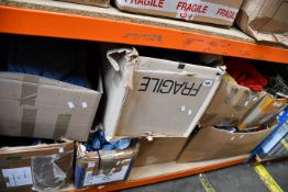 Eight boxes of assorted clothing and related items.