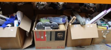 Four boxes of miscellaneous items.