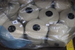 Fifteen large yarns of wool.