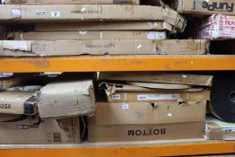 Three shelves of flat packed furniture (BCVA do not guarantee to be complete).