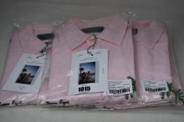 Four women's as new Desmond & Dempsey L'Oiseau Royal Embroidery Pink lounge shirts (All S).