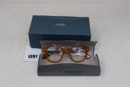 A pair of boxed as new Oliver Peoples Cary Grant glasses frames (With clear glass) in Semi Matte