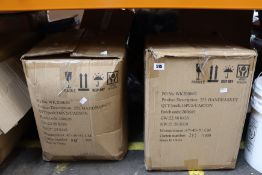 Thirty two 25L metal shopping hand baskets.