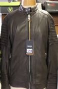 An as new Hugo Boss leather jacket (UK 44).