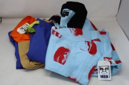 Three items of as new Obey clothing; Sees All work Jacket (M), Easy Trek pant (S) and Trucker anorak