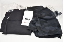 Four pairs of as new LuluLemon fitness wear; Wunder Under HR tight (Size 6 - RRP £78), Wunder