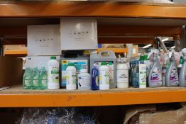 A quantity of miscellaneous disinfectants, household cleaning products and related items to