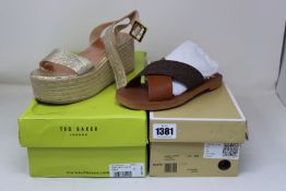 A pair of as new Ted Baker Lenisas metallic platform espadrilles ((EU 37) and a pair of Michael Kors