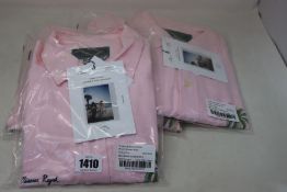 Four women's as new Desmond & Dempsey L'Oiseau Royal Embroidery Pink lounge shirts (All S).