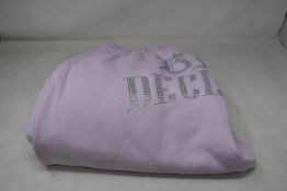 Eight pairs of ladies as new Named Collective Bad Decisions lilac diamante sweatpants (S).