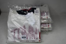 Six as new Tommy Sport cropped crew neck sweaters (2 x S, 3 x M, 1 x L).