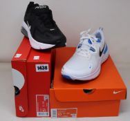 Two pairs of as new Nike trainers; React Miler (UK 9) and Air Max 200 (UK 5).