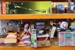 A quantity of assorted toys, games, soft toys, crafting and related items (One shelf).