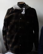 An as new Represent England hooded overshirt in rust tartan (M - RRP £250).