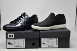 Two pairs of women's as new Ecco trainers; Ecco Soft 1 (UK 6) and Ecco Soft 7 (UK 4.5).