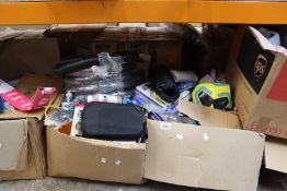 Five boxes of miscellaneous items.