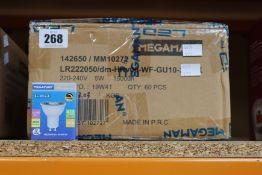Sixty boxed as new Megaman 5W Dimmable GU10 LED Spot Bulbs.