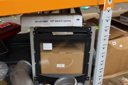 A Kohlangaz Durlston glass fronted balanced flue gas fireplace with brushed steel fret (Requires