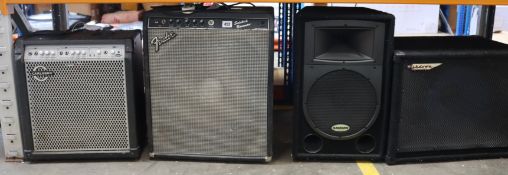 A Samson Resound RS12 speaker (Missing power cables), an Ashdown engineering amplifier (Model number